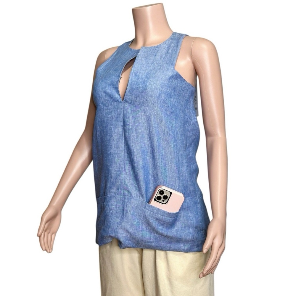 EMERSON FRY A-Line Mod Top, Chambray Linen, XS - Picture 8 of 13